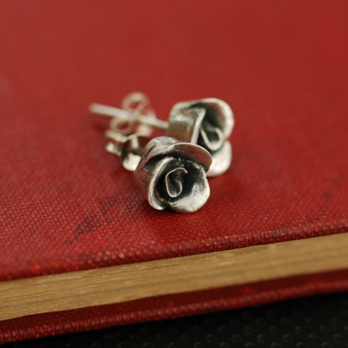 Victoria Camp Designs - fine silver rose earrings
