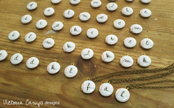 Tiny Initial Notebook Locket Necklaces in progress..